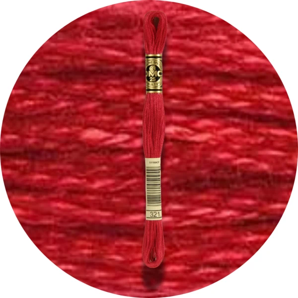 DMC Mouliné Spécial 25 Broderigarn, Ensfarvet, Røde/Gule/Orange nuancer